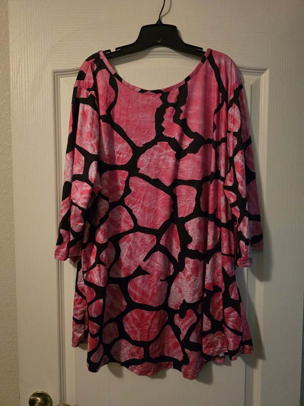 Azalea by Firmiana Tunic Top Size 4X Pink Black Animal Print